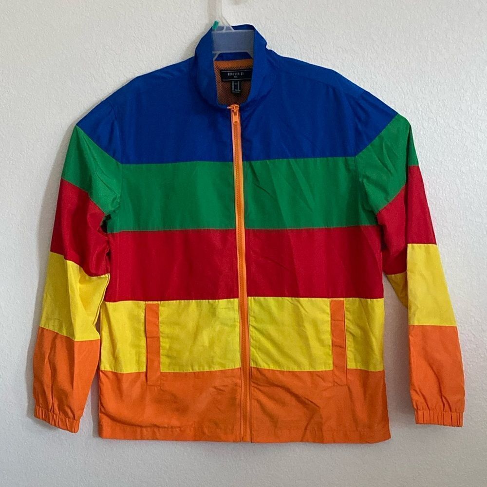FOREVER 21 Men’s Multi Color Windbreaker Jacket Size M NWT